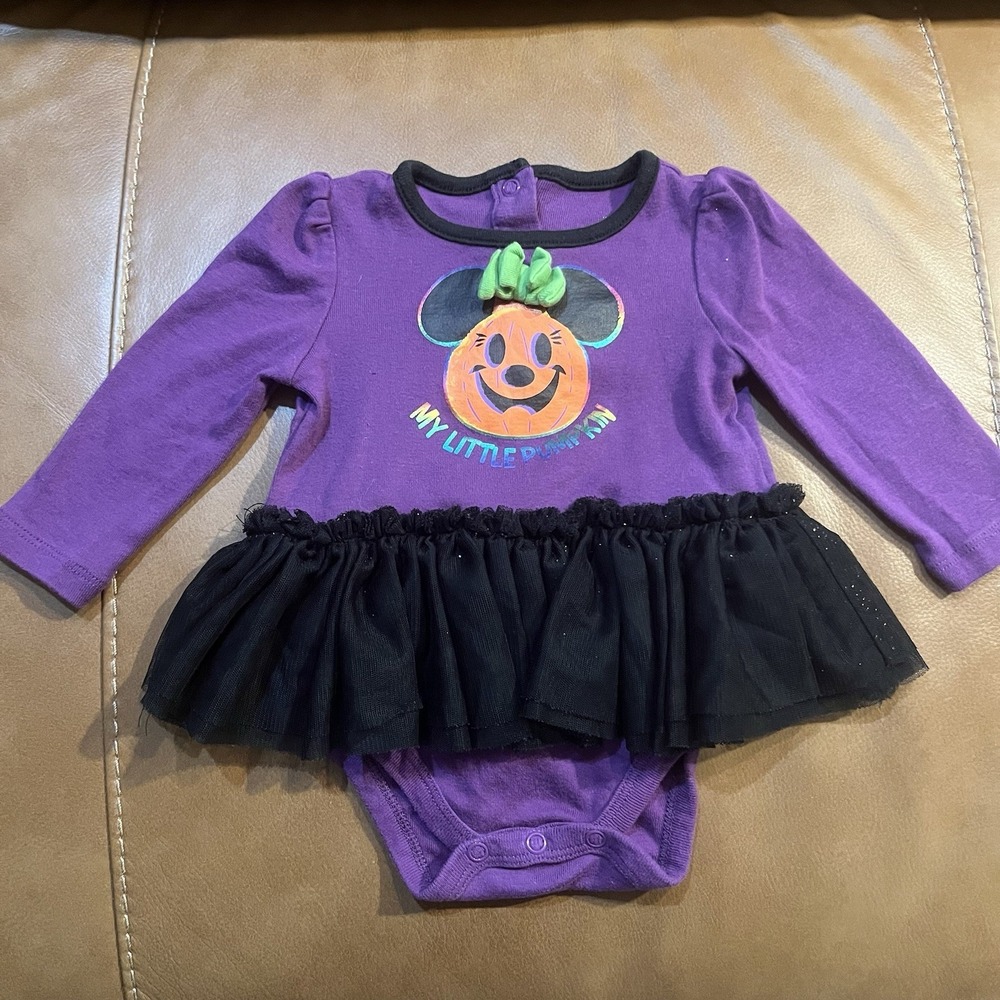 Disney Baby Minnie Mouse "My Little Pumpkin" Halloween Tutu Bodysuit 6-9 Months